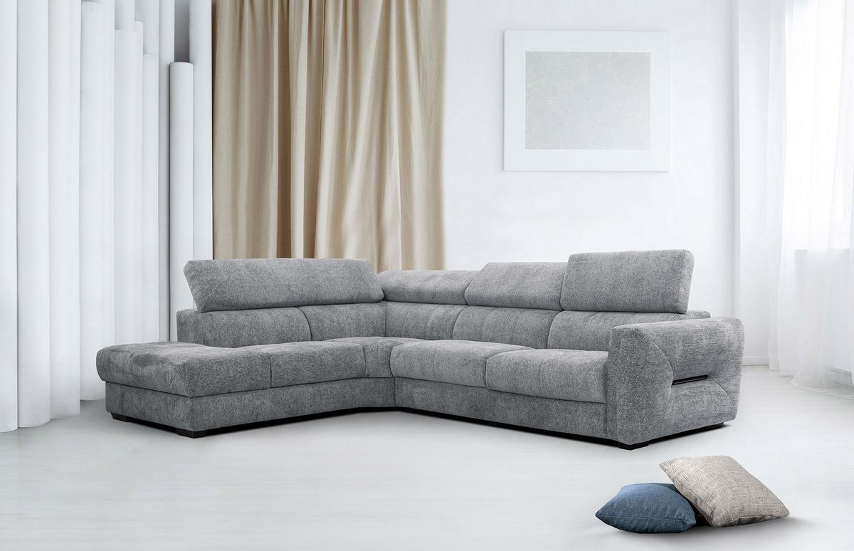 ECKSOFA CALVERA 5-Sitzer, grau - Grau, Holzwerkstoff/Textil (239/298cm) - Wozimo