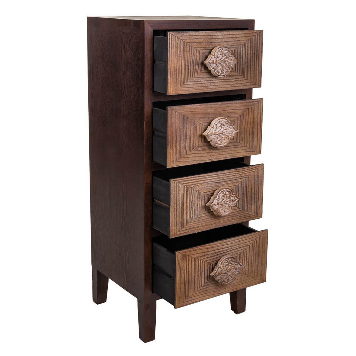 KOMMODE aus Holz, braun, 45x40x110cm - Multicolor, Holz (45/40/110cm) - Wanderlust