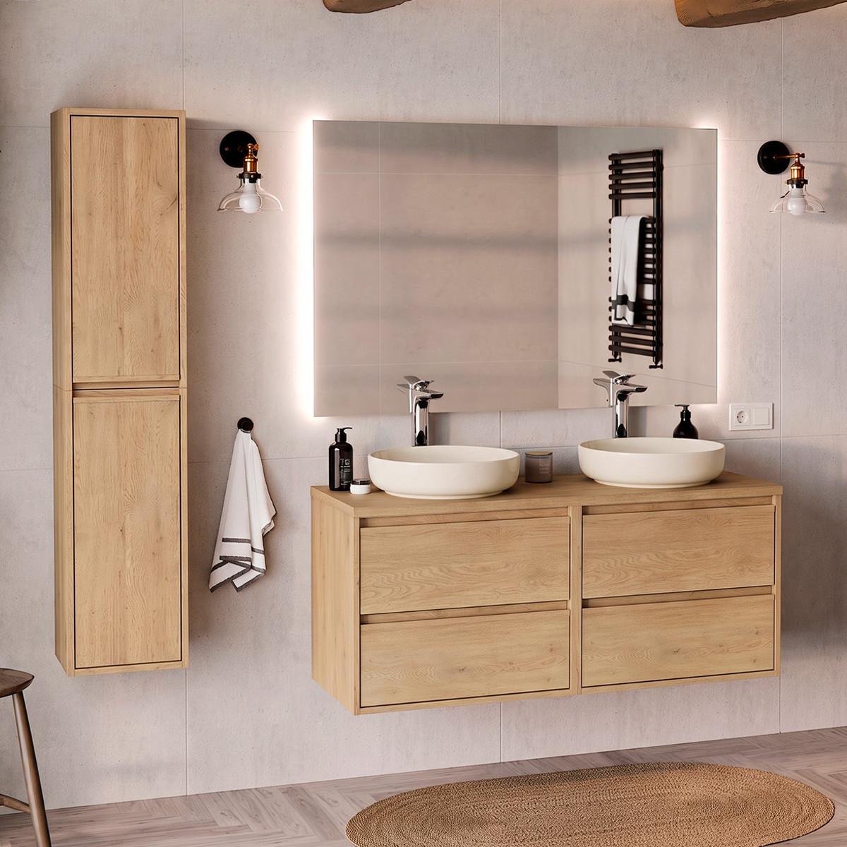 WASCHTISCHUNTERSCHRANK 120cm Edmé Holz - Braun, Holzwerkstoff (120/52.2/46cm) - Petits-meubles