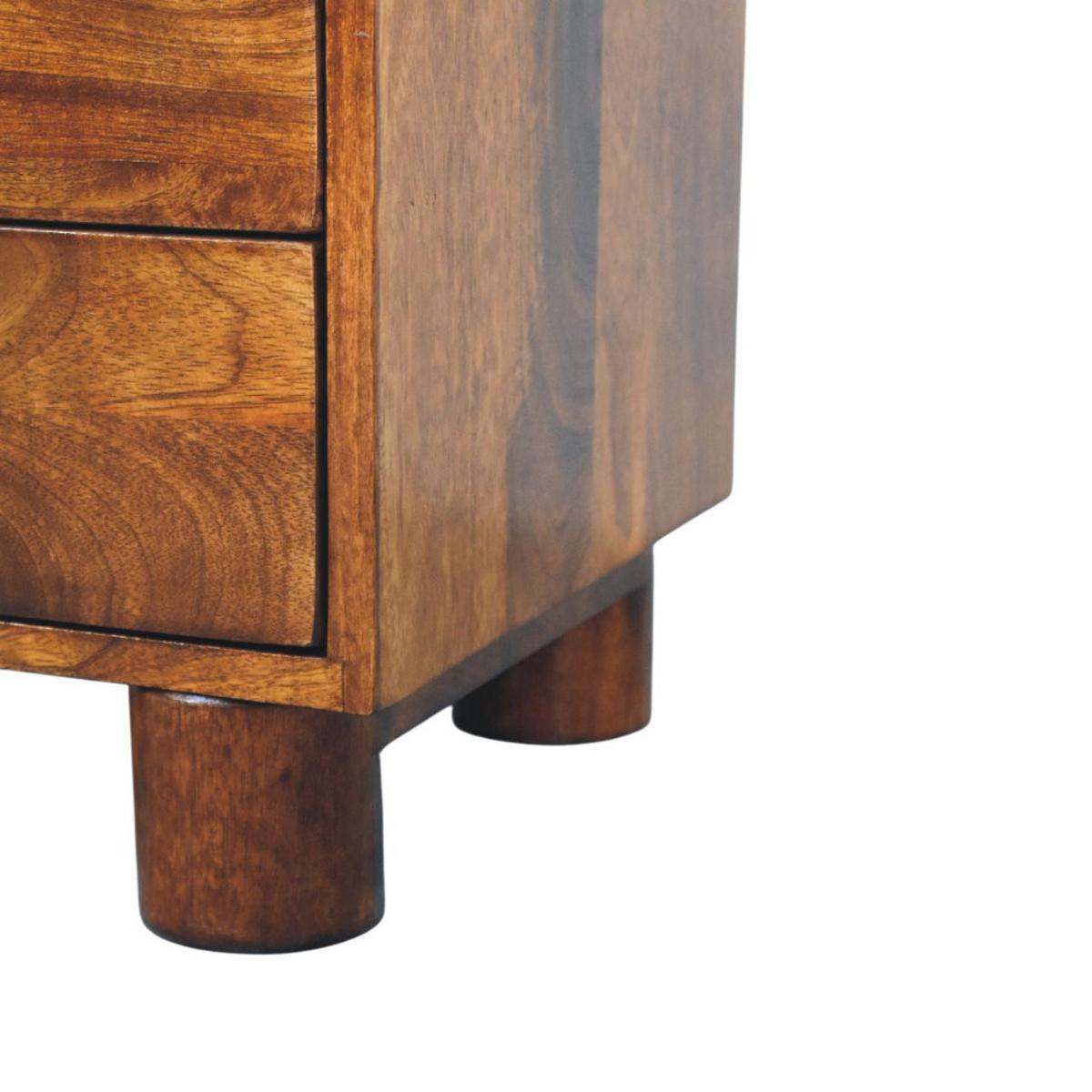 NACHTTISCH mit Kastanien-Finish, 2 Schubladen, dunkelbraun. - Dunkelbraun, Holz (45/39/35cm) - Artisan Furniture