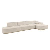 ECKSOFA Ottomane Rechts IREA-L3 - 412x165x80 cm Beige - Beige, Holzwerkstoff/Textil (412/165cm) - ALTDECOR