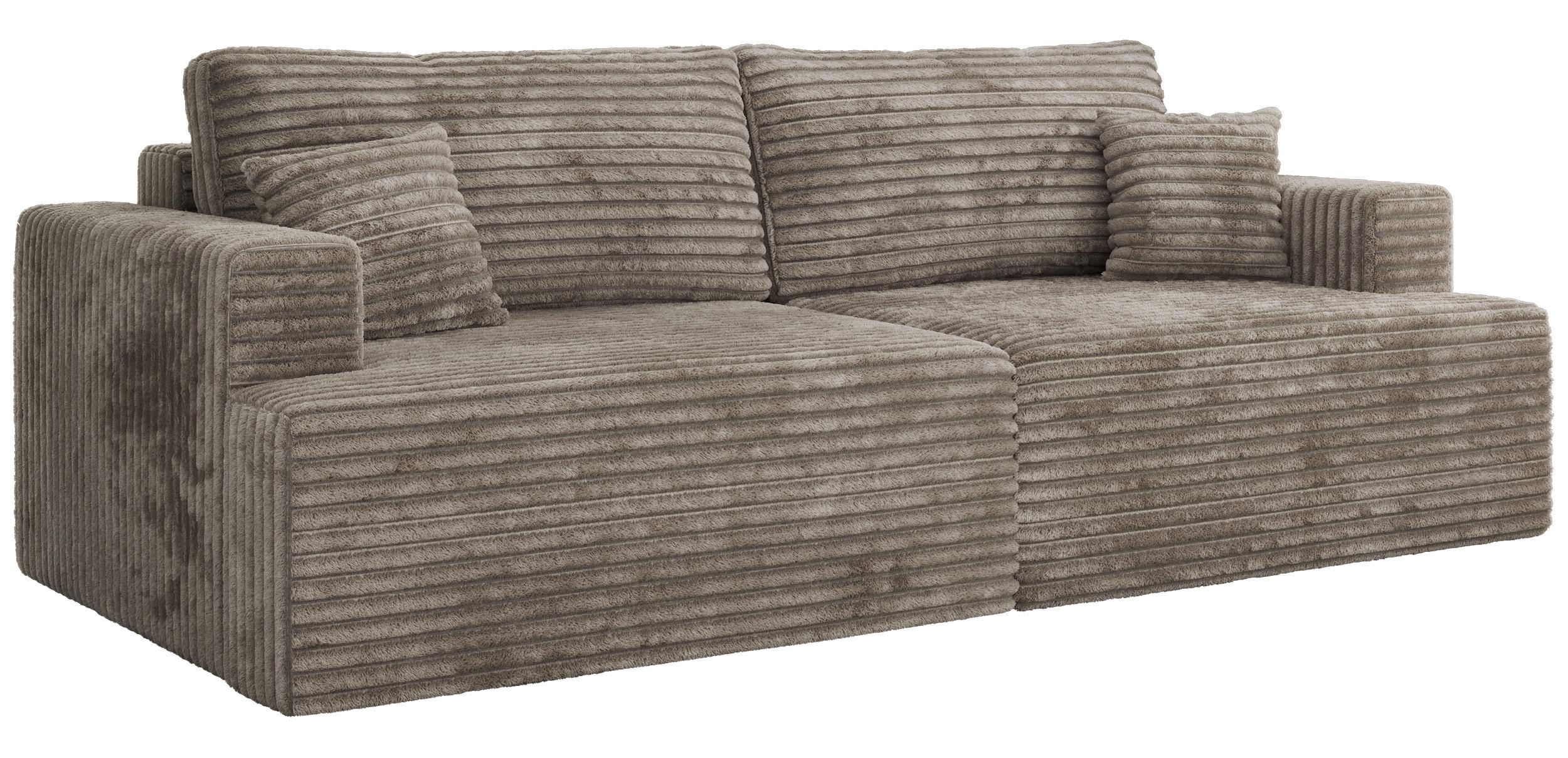 4-SITZER SOFA VIRELLA Grau Cord - Schwarz/Grau, Textil (240/88/115cm) - MKS