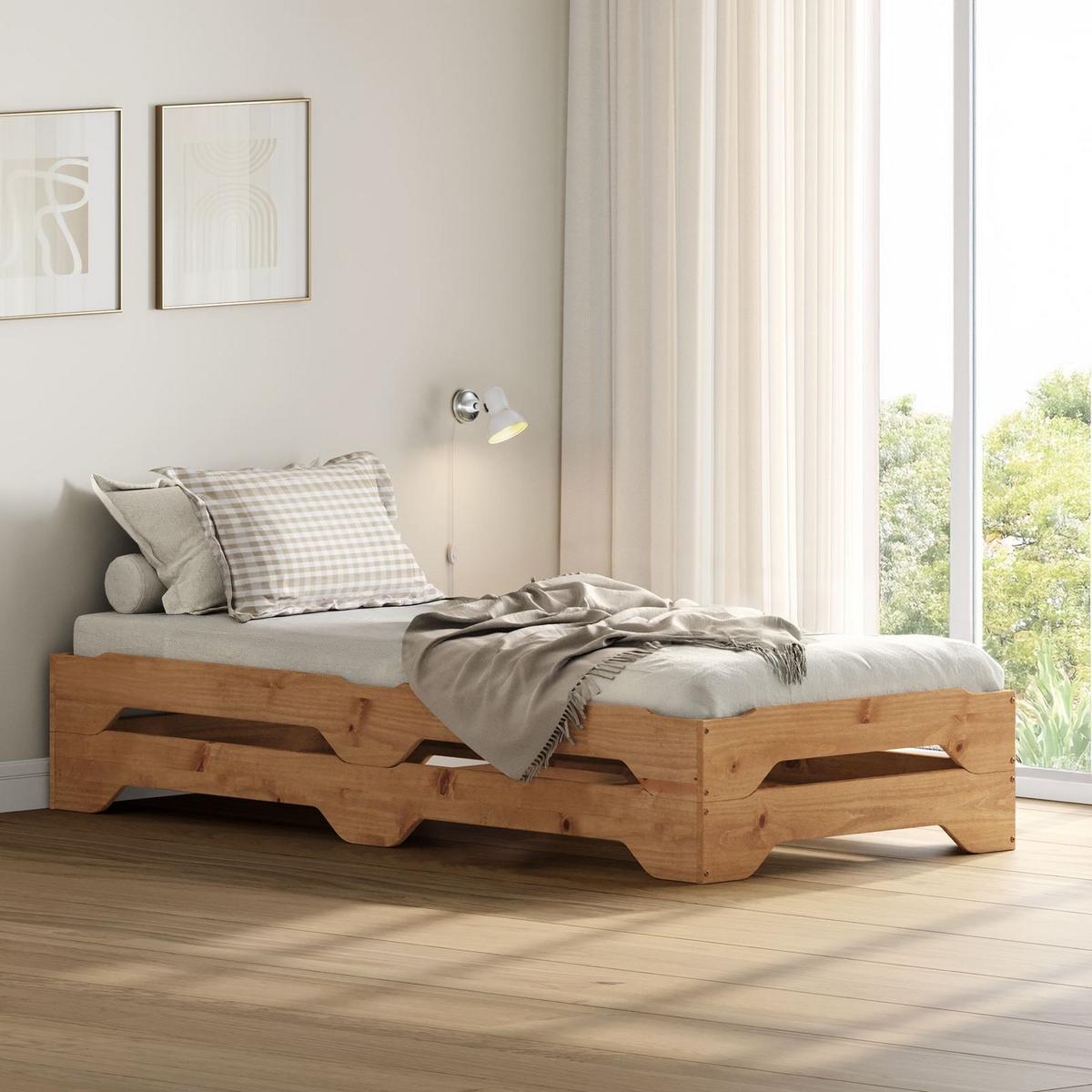 STAPELBETT RONNY 90x200 cm Eiche - Eichefarben, Holz (90/200cm) - IDIMEX