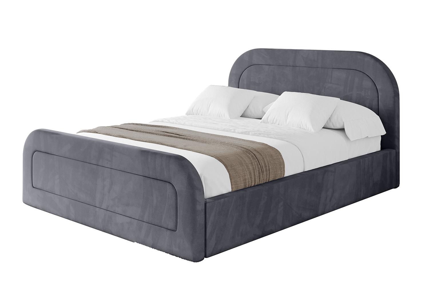POLSTERBETT mit Bettkasten, Fußteil und Lattenrost, Boxbett ohne Matratze - LERAY-Z 120x200 Dunkelgrau - Dunkelgrau, Holzwerkstoff/Textil (120/200cm) - ALTDECOR