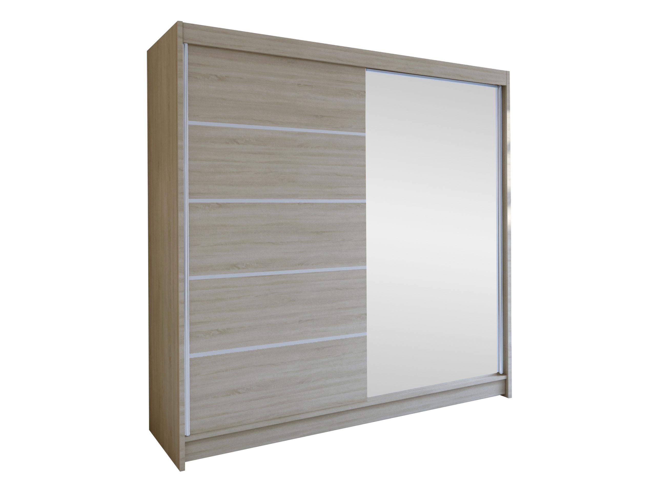SCHWEBETÜRENSCHRANK Talin III - Silberfarben/Sonoma Eiche, Holzwerkstoff/Metall (180/215/58cm) - MIRJAN24