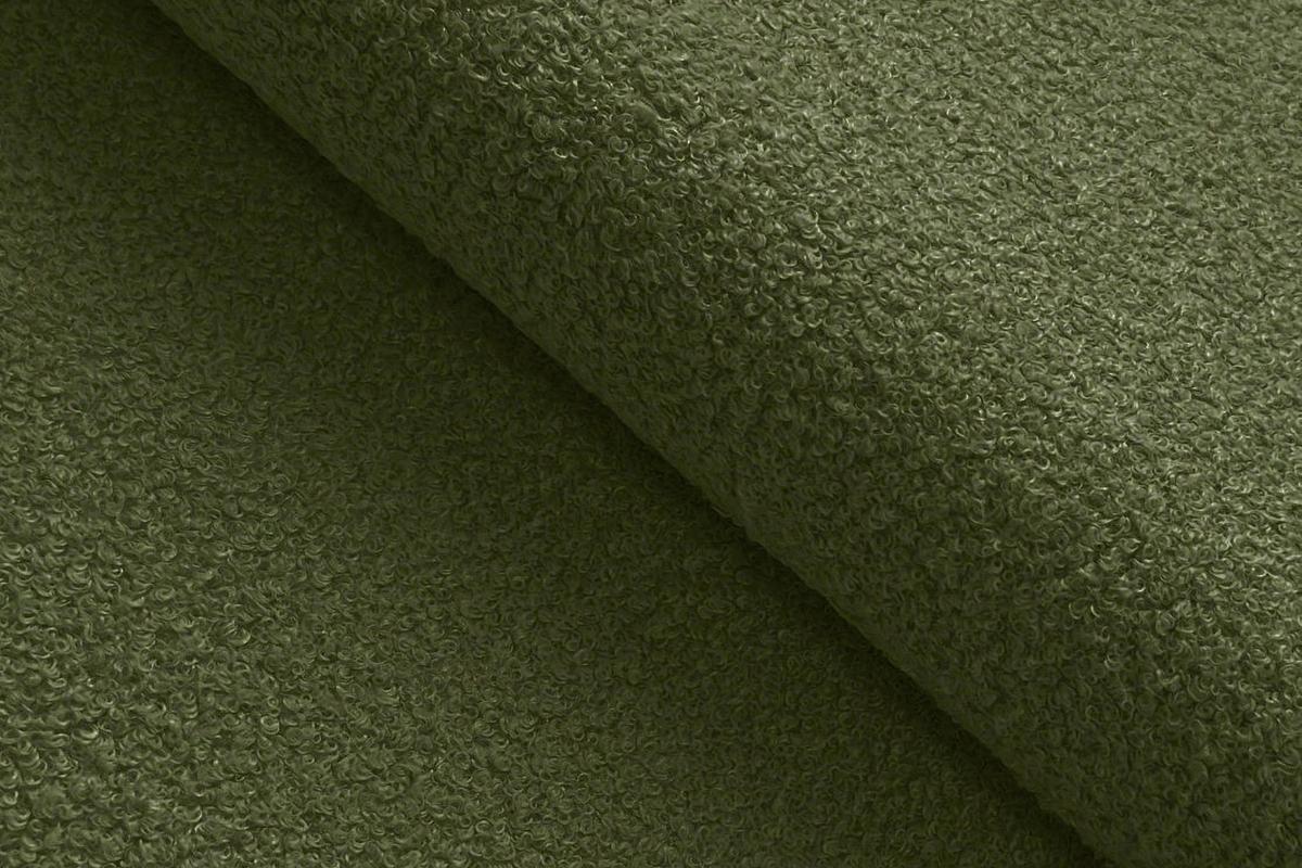 SOFA TAUER 3-Sitzer, Bouclé-Stoff grün - Schwarz/Grün, Holz/Textil (206/84/112cm) - Courtois Laville
