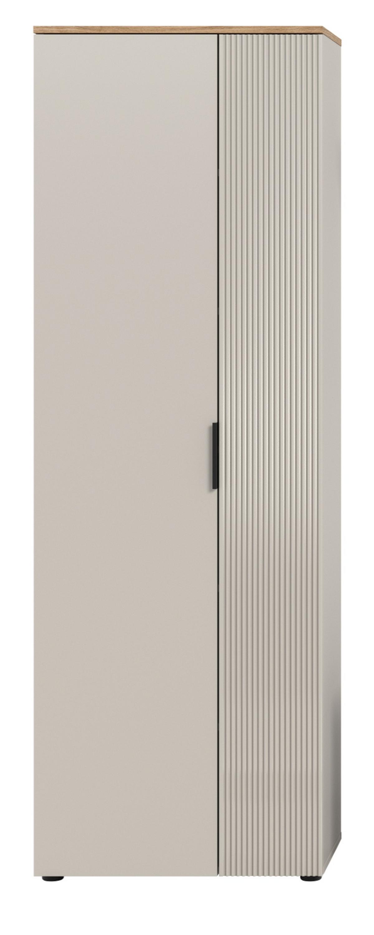 FLURSCHRANK Kaschmir Sand und Evoke Eiche, Schuhschrank 60 x 160 cm mit viel Stauraum - Kaschmir/Eichefarben, Holzwerkstoff/Kunststoff (60/190/36cm) - Inn.Furn