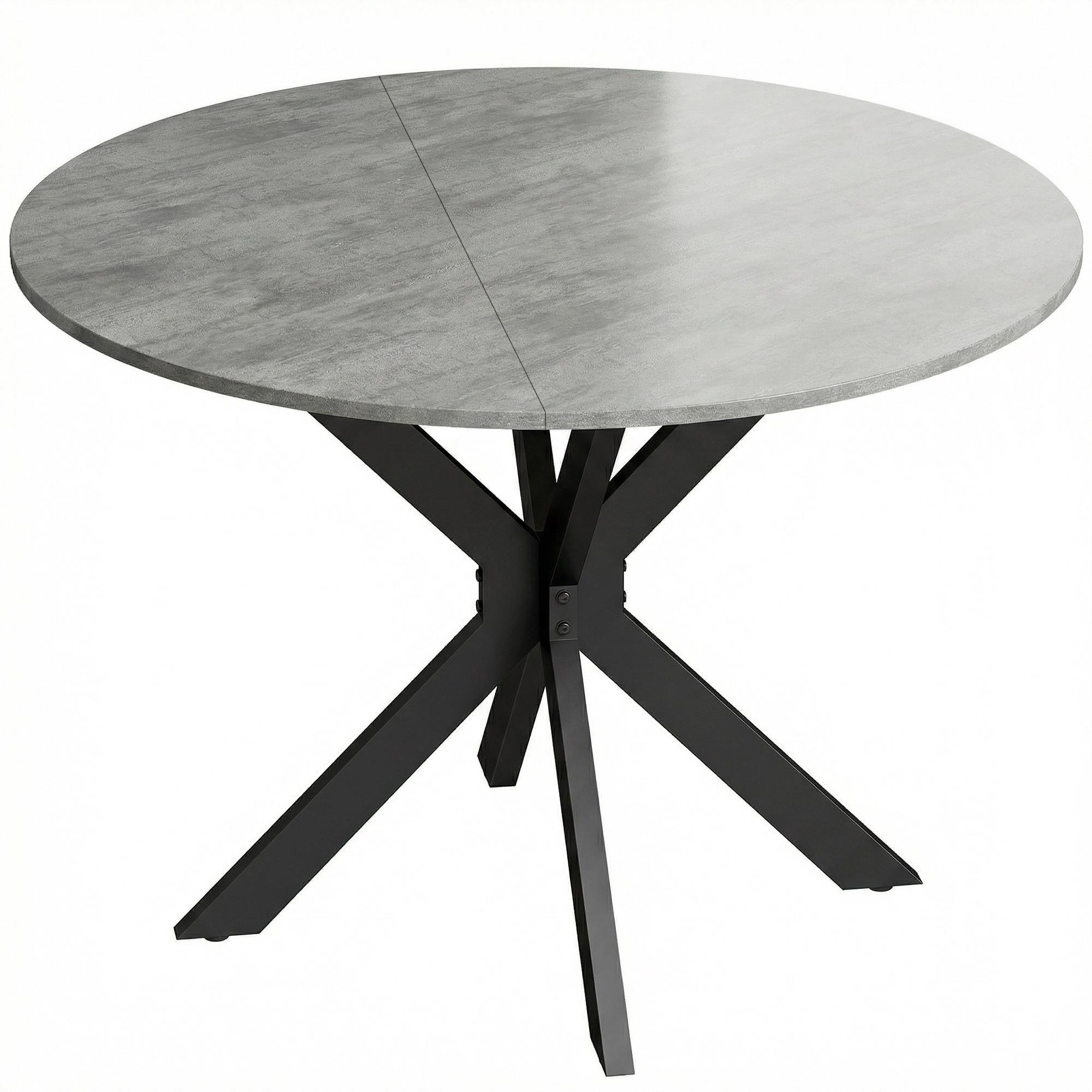 KLAPPBARER-ESSTISCH MDF Stahl Grau - Grau, Holzwerkstoff (110/110/76cm) - HOMCOM