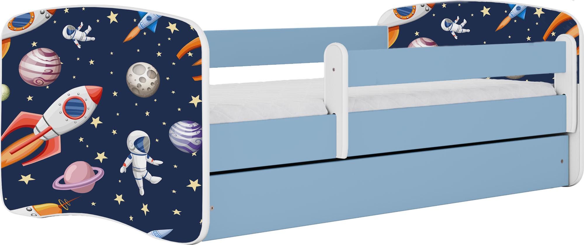 KINDERBETT Emily mit Schublade und Matratze, Blau 80x180 cm - Dunkelblau, Holzwerkstoff (180/80cm) - WFL GROUP