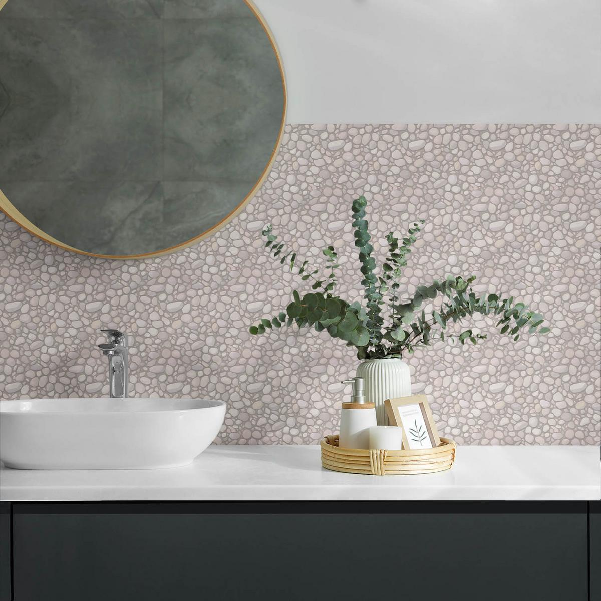WANDPANEEL 6x 60x30 cm selbstklebend Ciottolo - Beige, Kunststoff (30/1.6/60cm) - Wallfluent