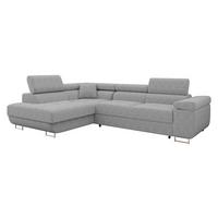 ECKSOFA Torezio Cord, Seite: Links - Grau, Holz/Textil (274/203cm) - MIRJAN24