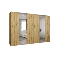 DREHTÜRENSCHRANK 202/300/52 6-türig - Kaschmir/Goldfarben, Holz (300/202/52cm) - MÖBEL KRYSPOL