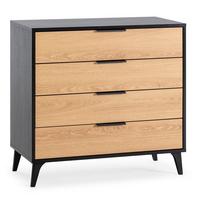 KOMMODE 80/76/40 Kalma Schwarz/Eichenfarbe - Schwarz, Holzwerkstoff (80/76/40cm)