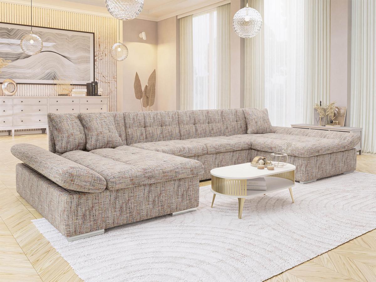 WOHNLANDSCHAFTEN Alia Premium - Beige, Holz/Textil (360/75/160cm) - MIRJAN24