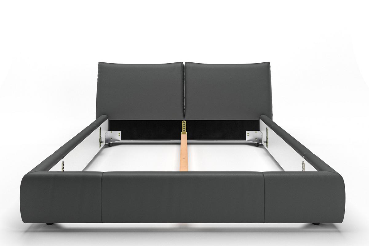 POLSTERBETT HENRY Schwarz Leder - Schwarz, Leder (200/200cm) - KAWOLA