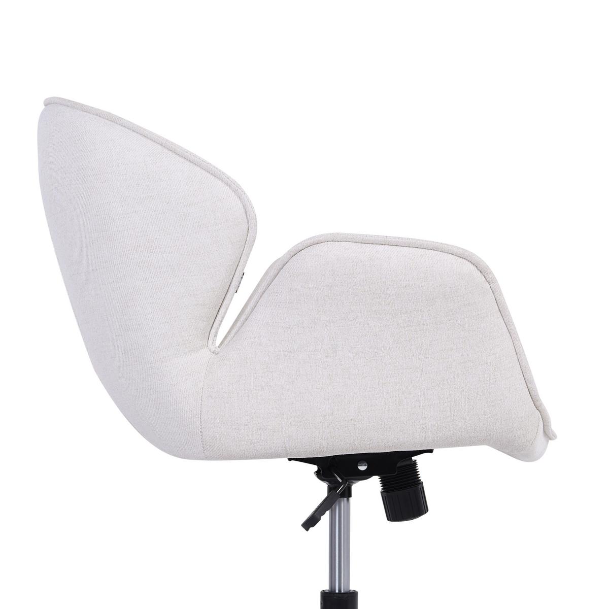 SCHREIBTISCHSTUHL Stoff Cremeweiß Belmar - Weiß, Textil (63/83/70cm) - Beliani