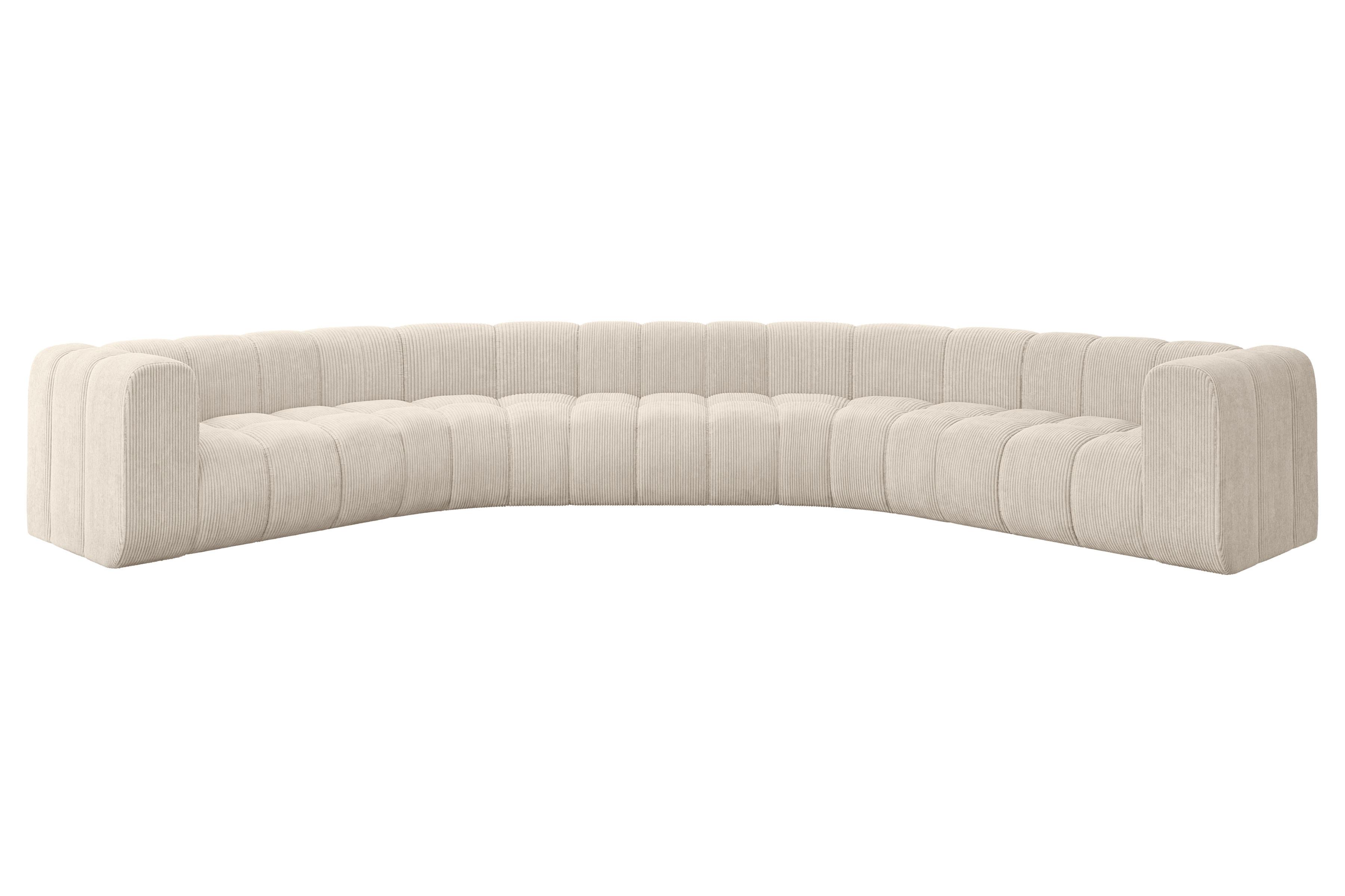 WOHNLANDSCHAFT modulares Sofa Lazro-U1 - 373x373x70 cm Beige - Beige, Holzwerkstoff/Textil (373/70/373cm) - ALTDECOR