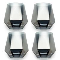 TRINKGLAS SET im Hexagon Design 240 ml (4-tlg) - Grau, Glas - Intirilife