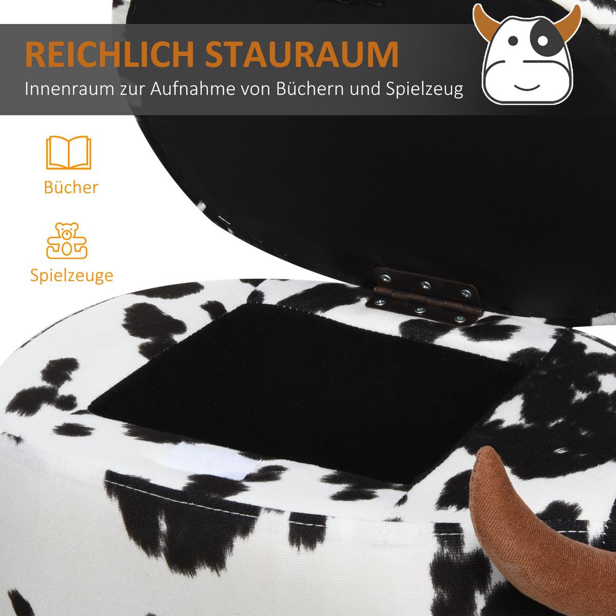 TIERHOCKER, Dekohocker, Schwarz+Weiß - Multicolor, Textil (35/36/62cm) - HOMCOM