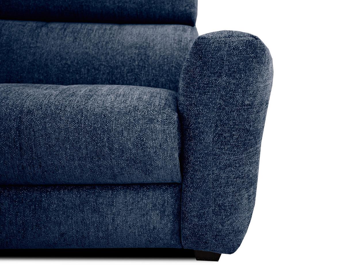 SOFA CALVERA 3-Sitzer mit 1 Relaxfunktion, dunkelblau - Dunkelblau, Holzwerkstoff/Textil (204/79/106cm) - Wozimo