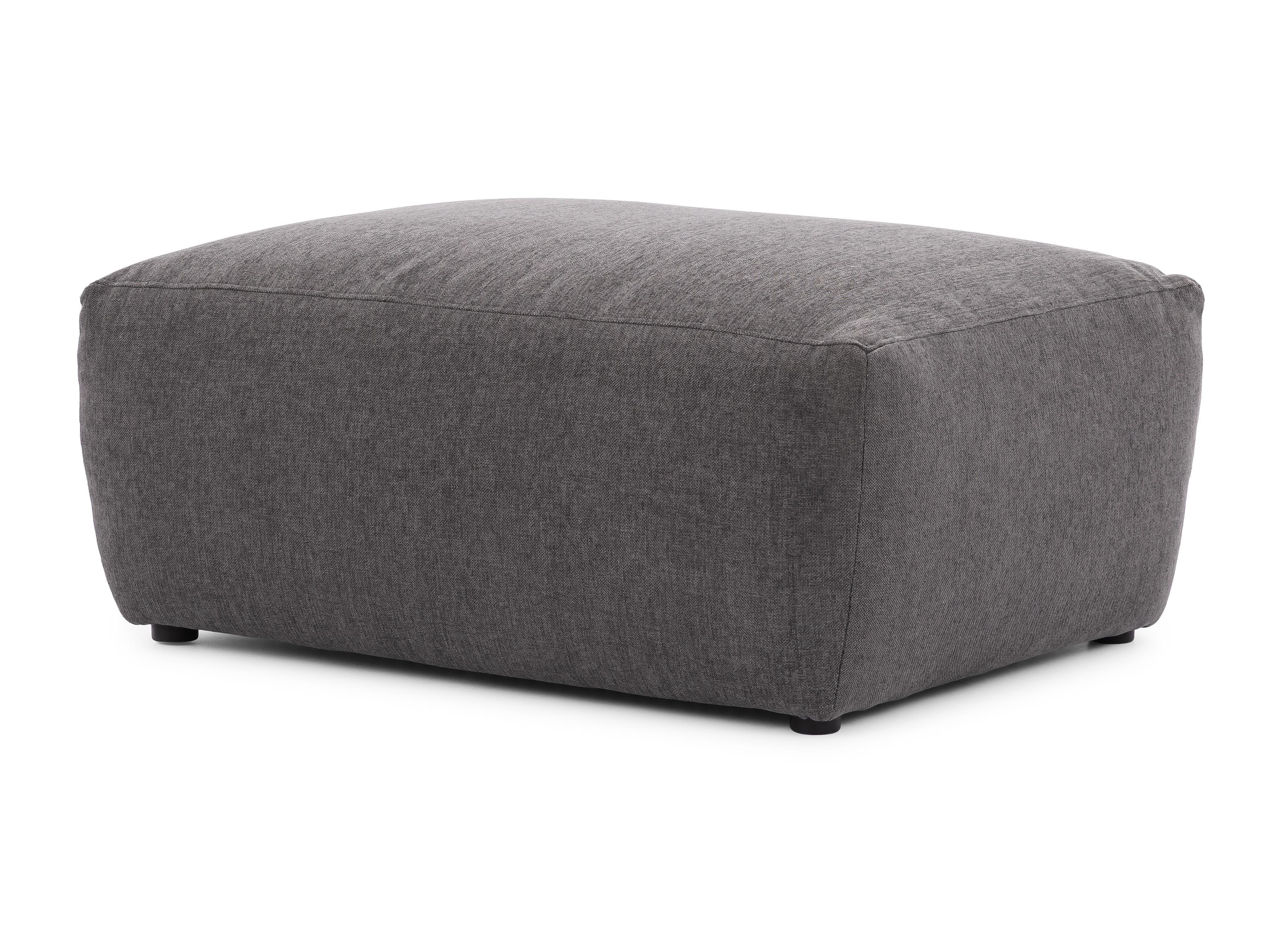 HOCKER Lennon aus Graphit Strukturstoff mit vielseitiger Nutzung - Graphitfarben/Schwarz, Holz/Kunststoff (102/42/76cm) - S-Style