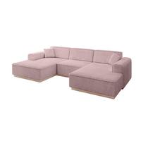 WOHNLANDSCHAFT IREA-U1 - 301x165x80 cm Rosa - Rosa, Holzwerkstoff/Textil (301/80/165cm) - ALTDECOR