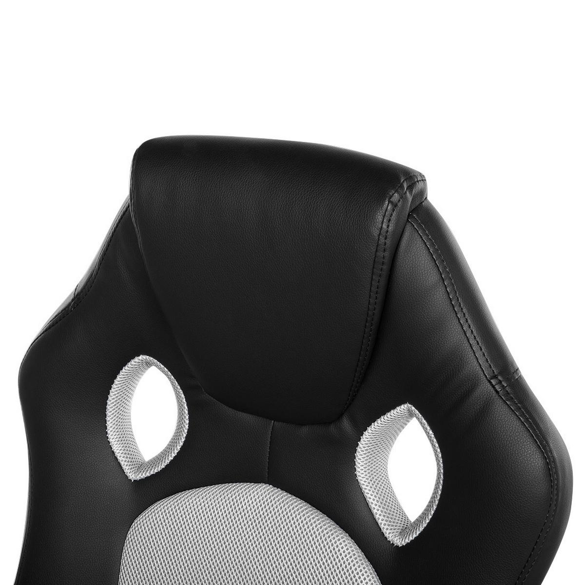 BÜROSTUHL Kunstleder Schwarz/Grau Fighter - Schwarz, Kunststoff/Textil (65/108/65cm) - Beliani