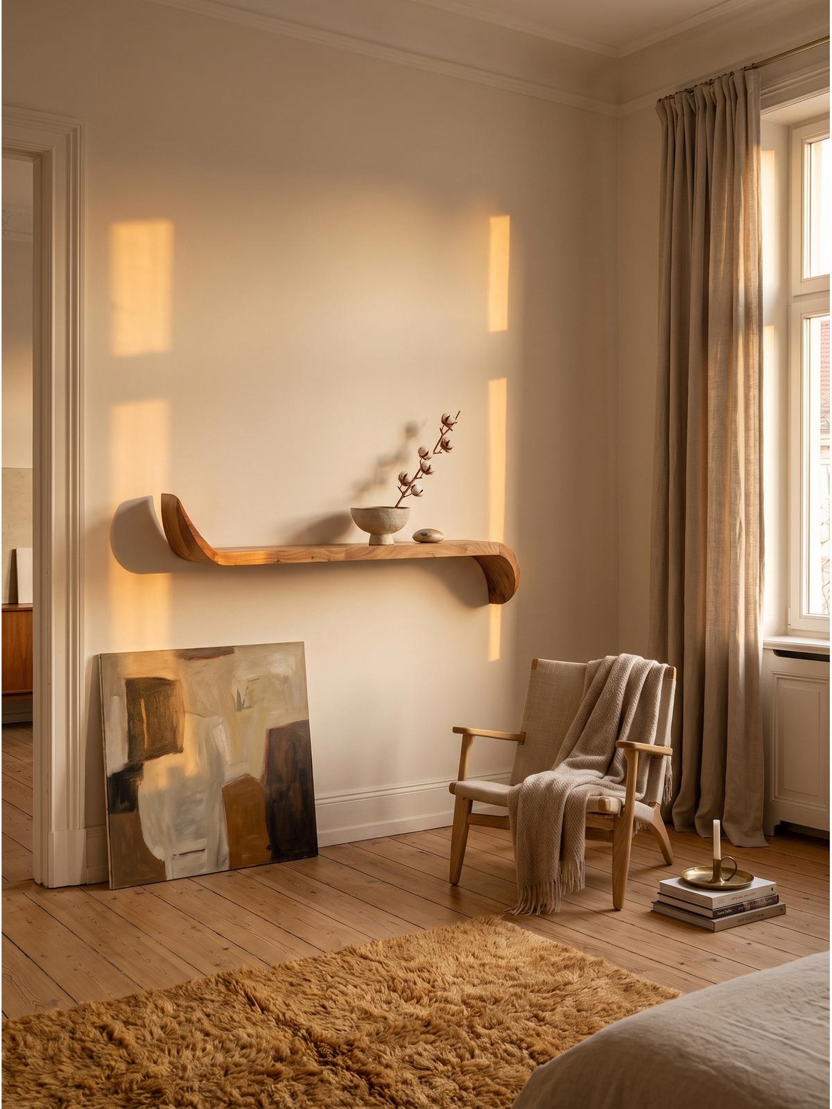 WANDREGAL ARBOGA, Mango Massivholz, handgefertigt, 80 x 20 x 36 cm - Braun, Holz (80/36/20cm) - KADIMA DESIGN