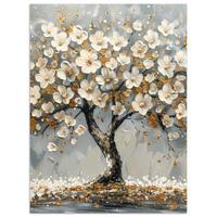 POSTER Baum - Blumen - Weiß - Natur - Kunst Wandbilder 30x40 cm - Weiß, Papier (30/40/0.1cm) - MuchoWow
