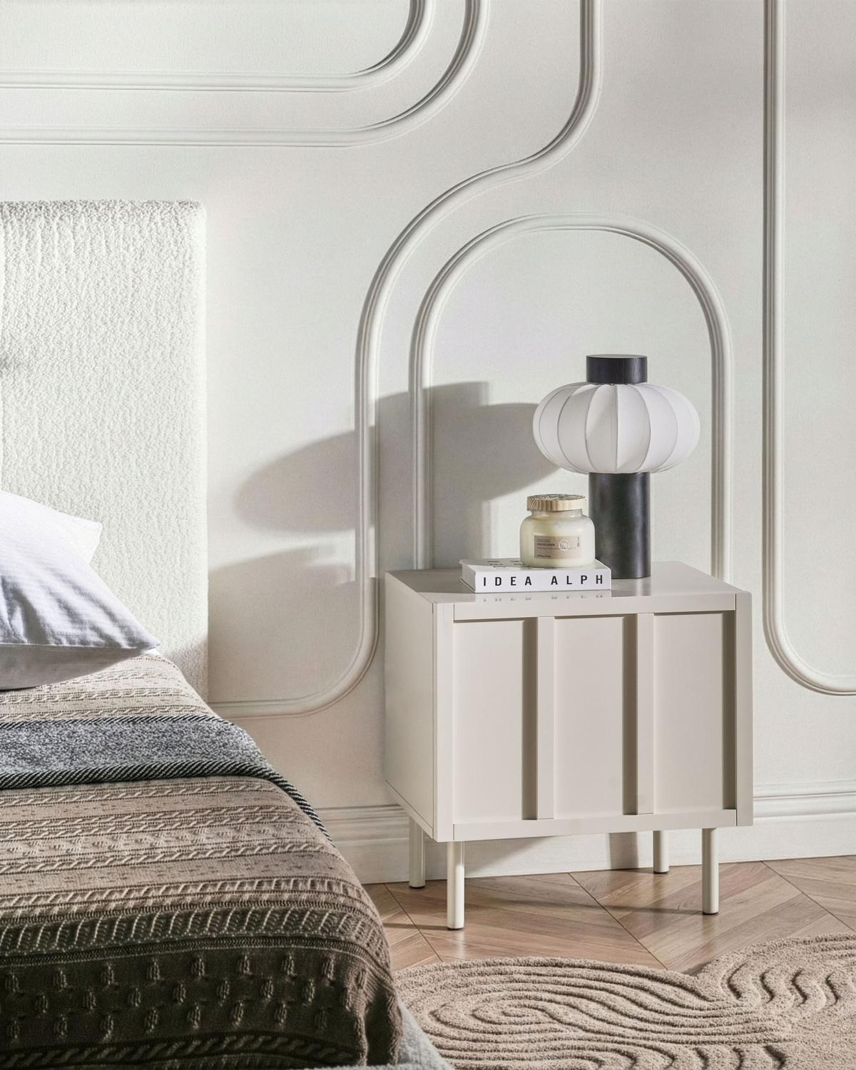 NACHTTISCH Hellbeige Clunes - Beige, Holzwerkstoff (40/50/50cm) - Beliani