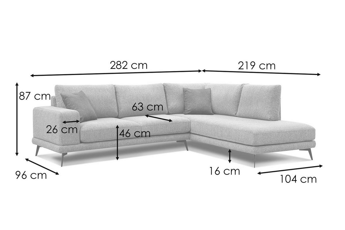 ECKSOFA MEDIOLANE 5-Sitzer, dunkelblau - Dunkelblau, Holzwerkstoff/Textil (282/219cm) - Wozimo