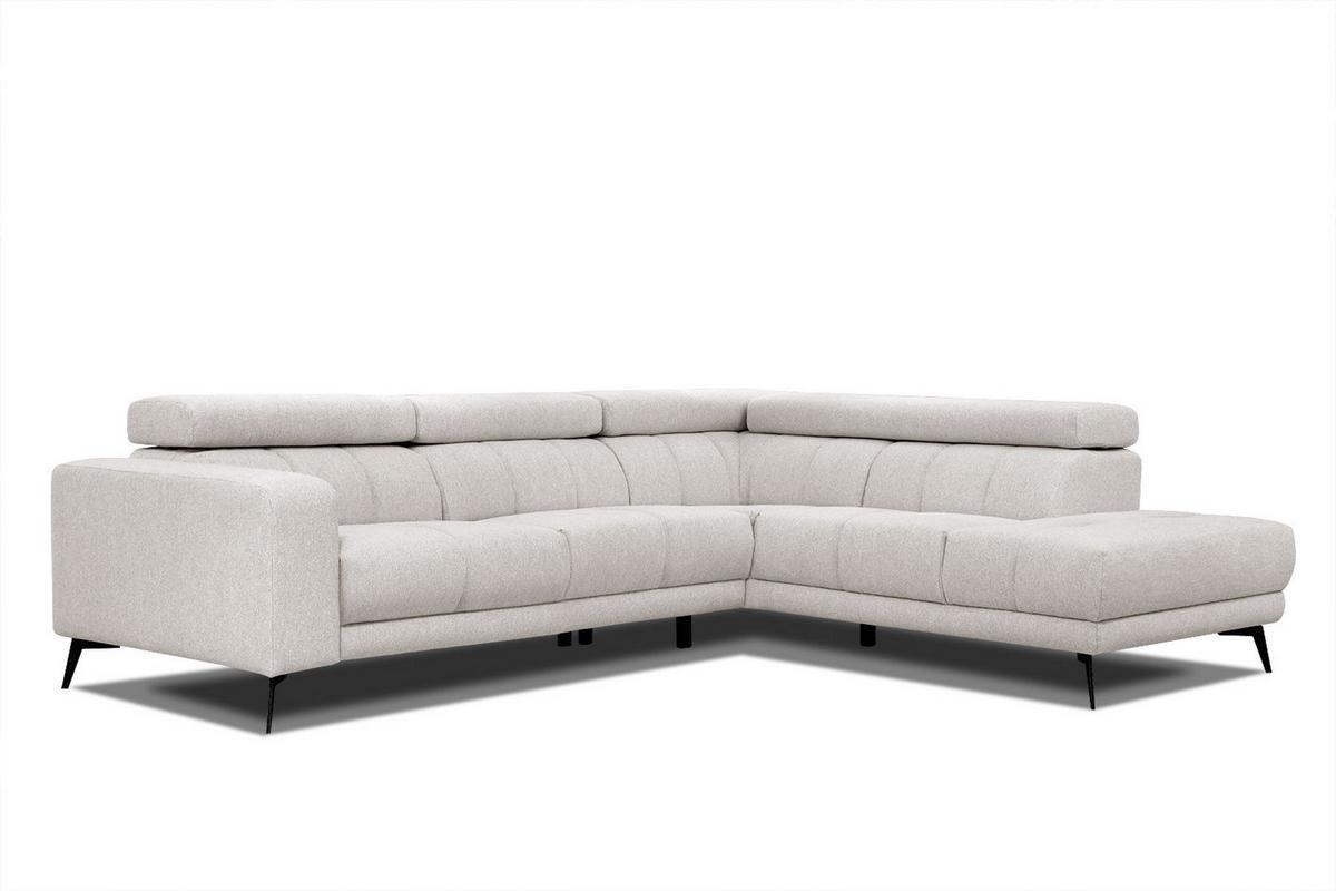 ECKSOFA MORELLO 5-Sitzer, creme - Creme/Schwarz, Holzwerkstoff/Textil (287/228cm) - Wozimo