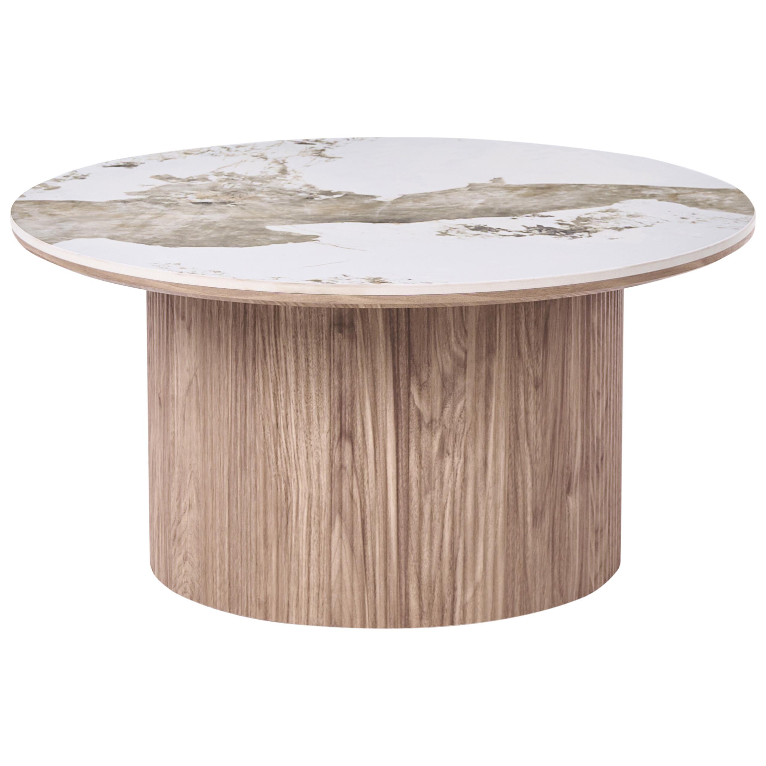 COUCHTISCH Braun Dora - Braun/Weiß, Keramik (80/80/40cm) - Beliani