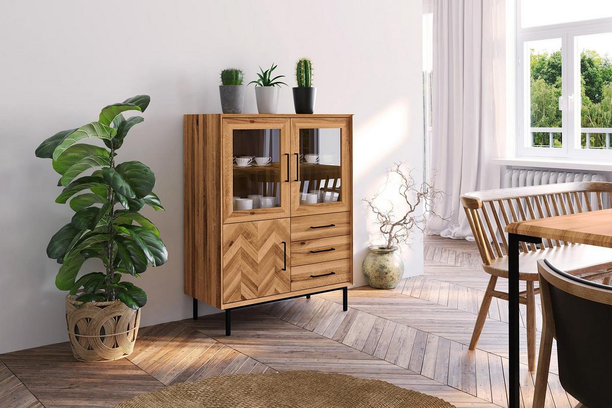 SIDEBOARD LEON Wildeiche - Wildeiche, Holz (97/125/45cm) - byoak