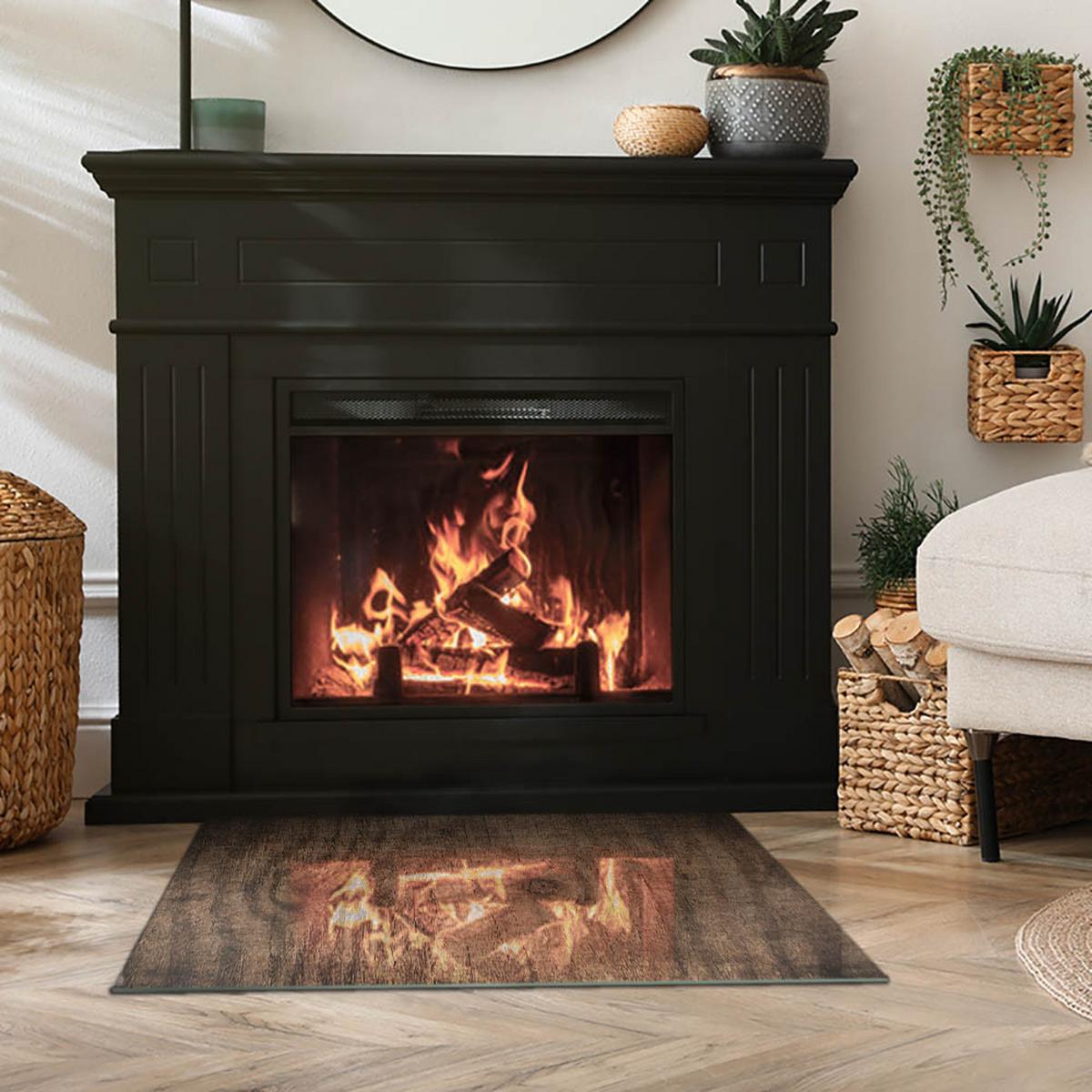 GLASPLATTE für Kamin 80x60 cm - Braun, Glas (80/60/0.4cm) - TULUP
