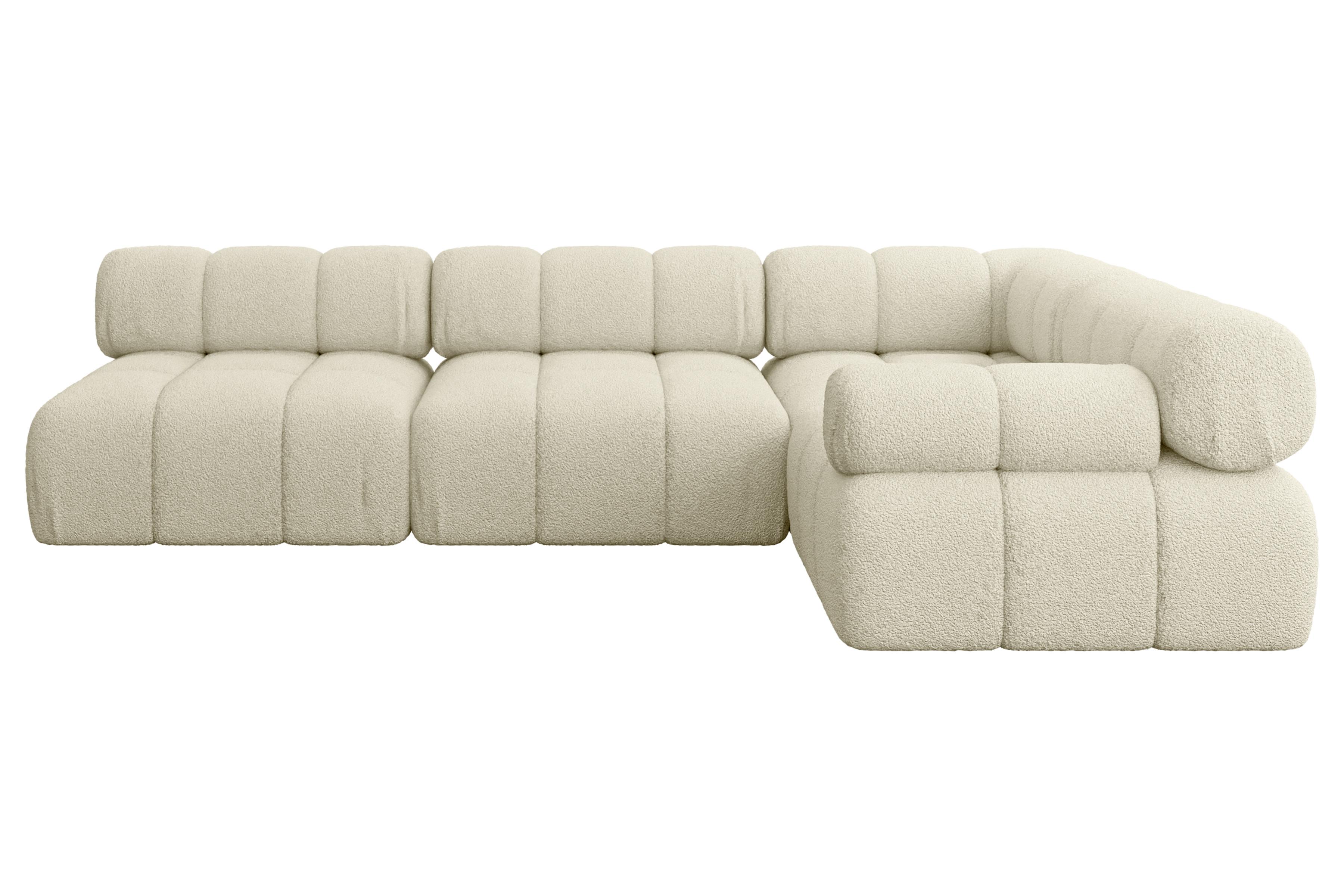 ECKSOFA modulares Sofa Mende-L2 - 285x190x70 cm Beige Bouclé - Beige, Holzwerkstoff/Textil (285/190cm) - ALTDECOR