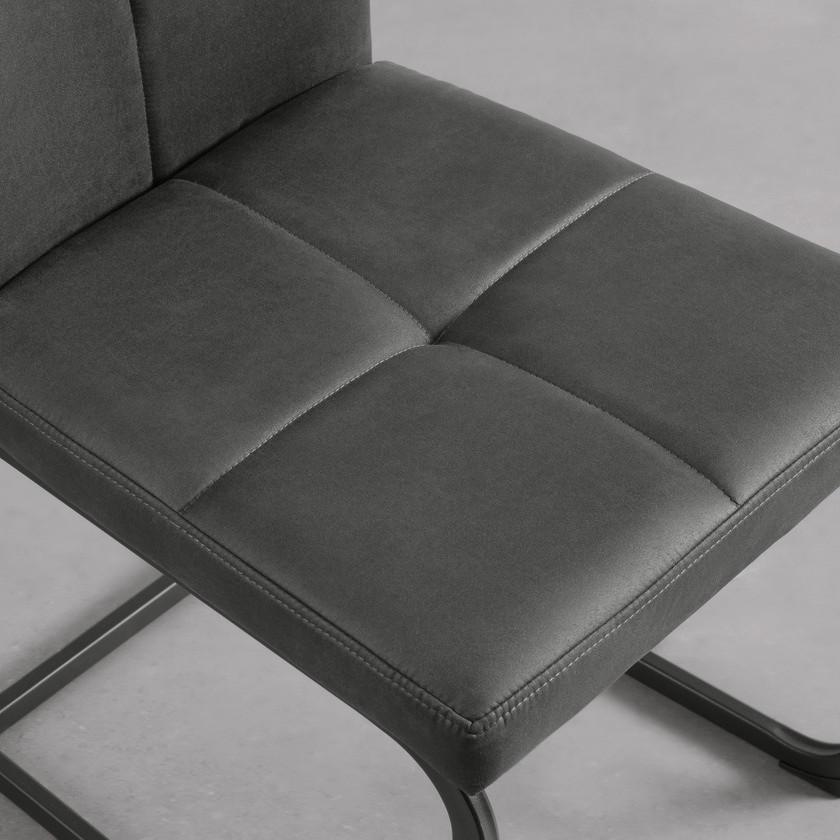 Schwingstuhl grau Bezug Samt Innenleben Schaumstoff 