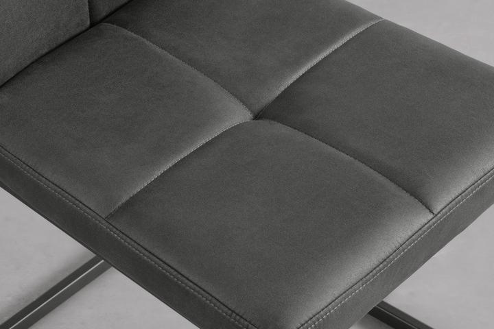 Schwingstuhl grau Bezug Samt Innenleben Schaumstoff