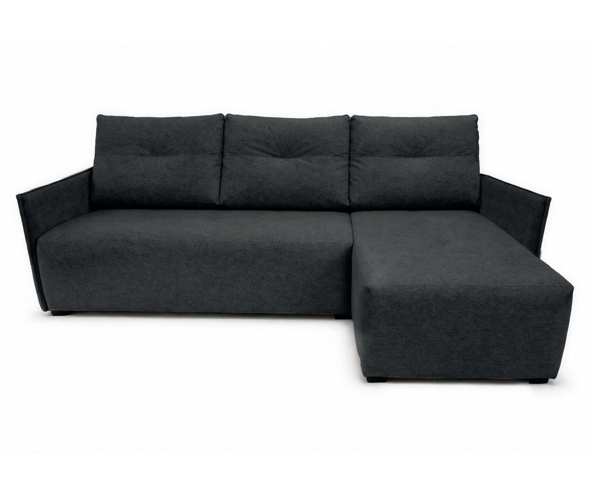 ECKSOFA L Form Damascus Schwarz 212/143/88 cm Rechts mit Schlaffunktion - Schwarz, Kunststoff/Textil (212/143cm) - AX Living