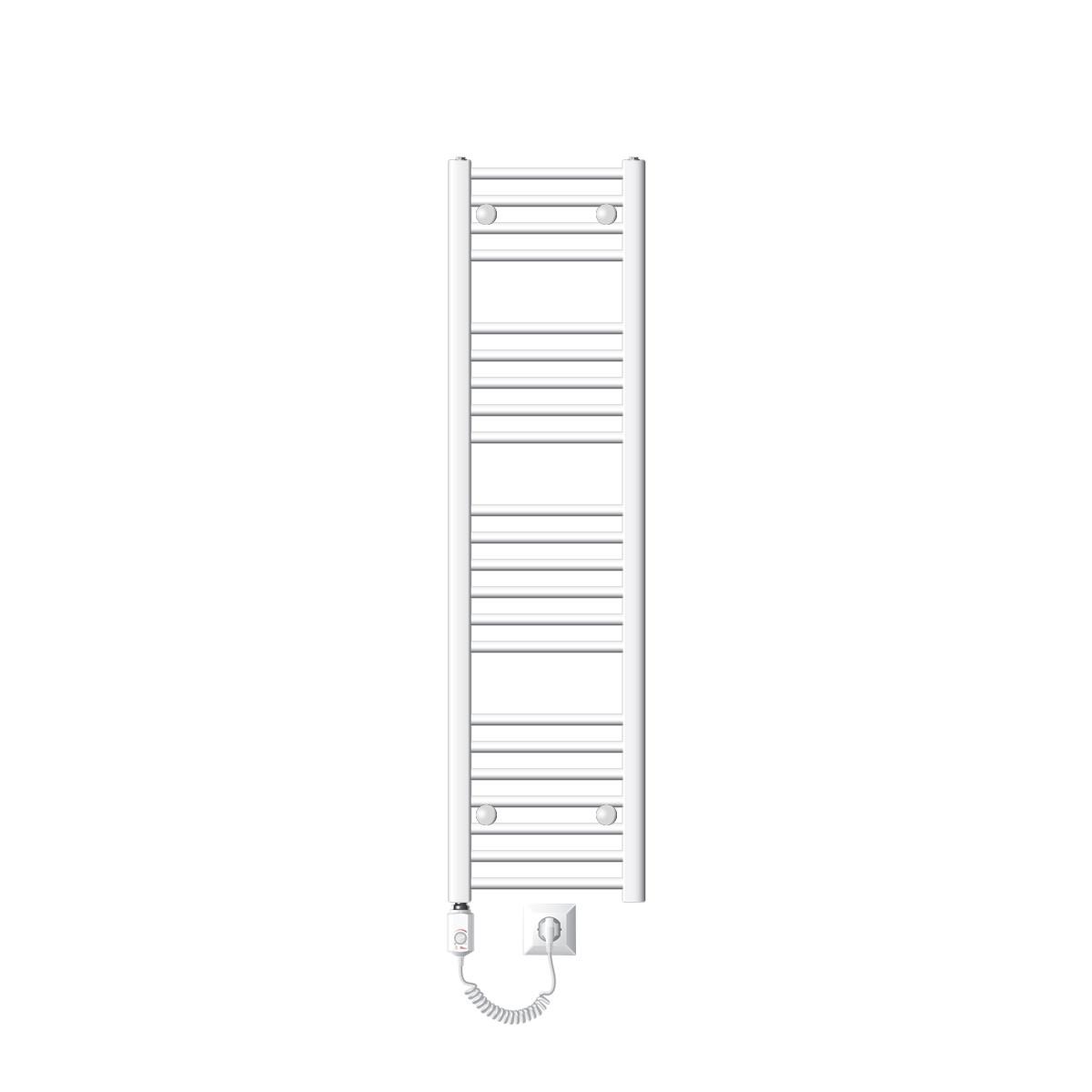 BADHEIZKÖRPER elektrisch Sahara 300x1400 mm Weiß gerade mit Heizstab 900W Digital - Weiß, Metall (30/140/140cm) - LuxeBath