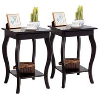 BEISTELLTISCH Braun(2er-Set) - Braun, Holzwerkstoff (40/40/60cm) - COSTWAY
