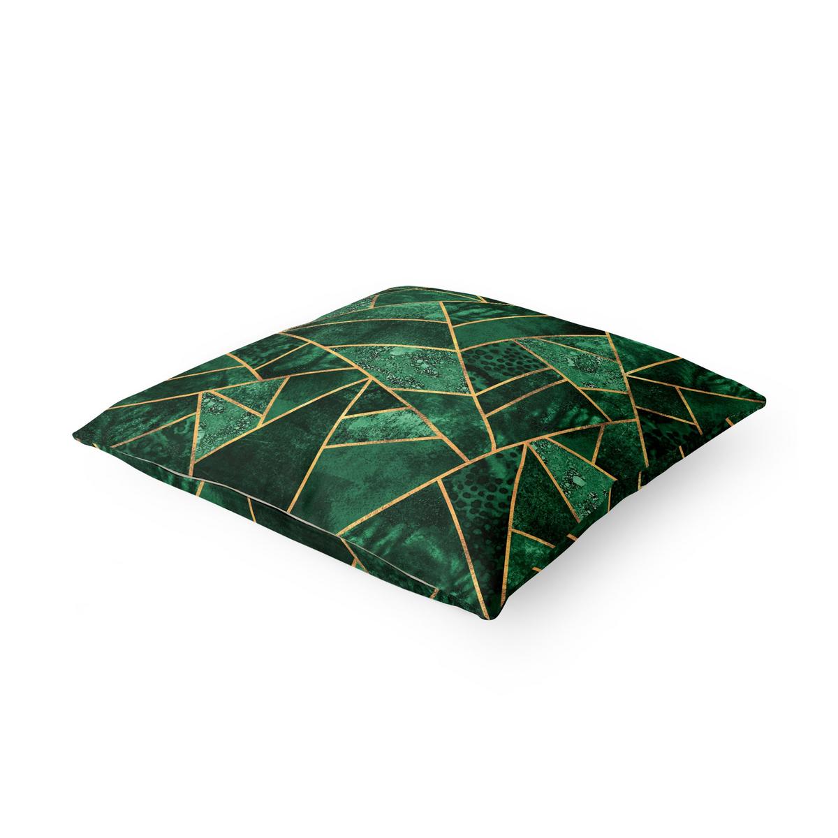KISSENBEZUG Dunkler Smaragd mit Gold 40/40 cm - Grün, Textil (40/40cm) - Bilderwelten
