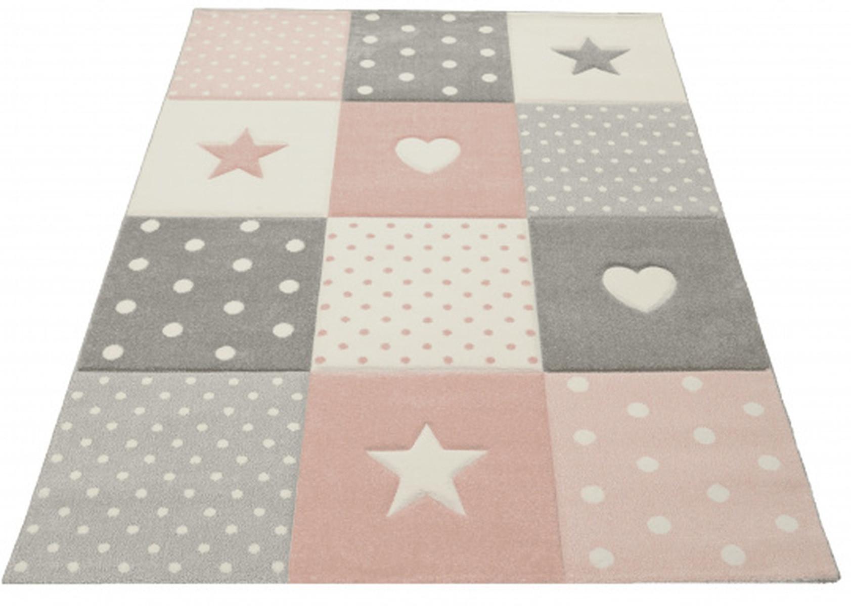 SPIELTEPPICH IDRO Patchwork Polypropylen Pink 80 x 150 cm - Rosa, Textil (80/150cm) - KADIMA DESIGN