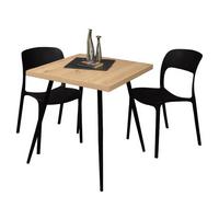 BARTISCH Ekaterina 70x70x75 schwarz matt/asteiche - Eiche Artisan, Metall (70/70/75cm) - 58aufmkessel