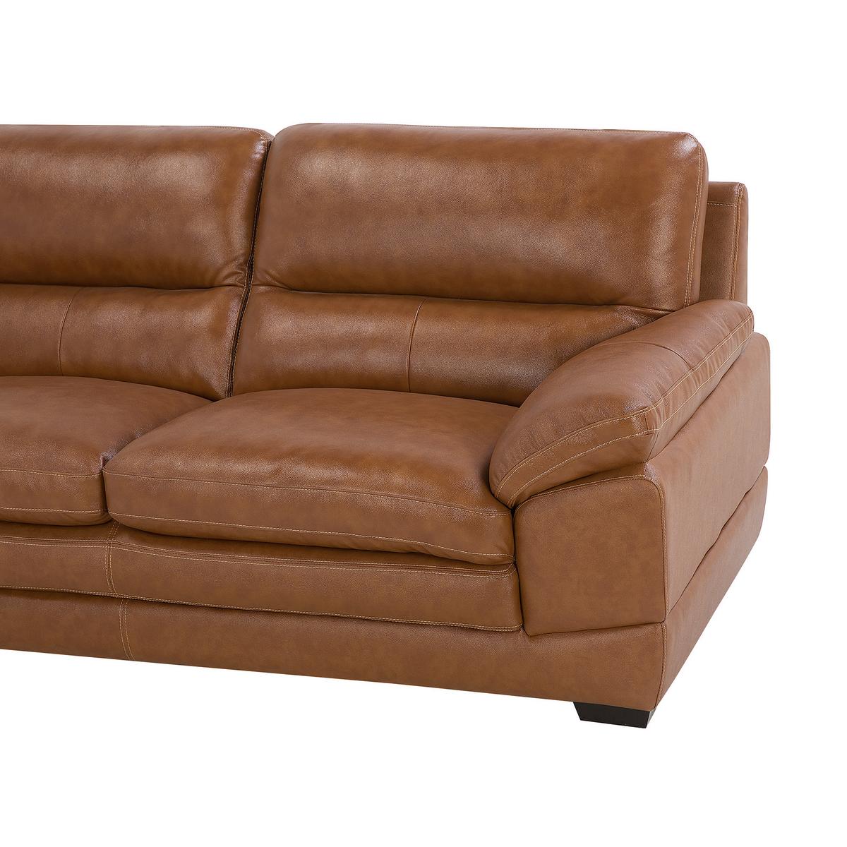 SOFA Leder Goldbraun Horten - Goldfarben, Leder/Textil (200/89/85cm) - Beliani
