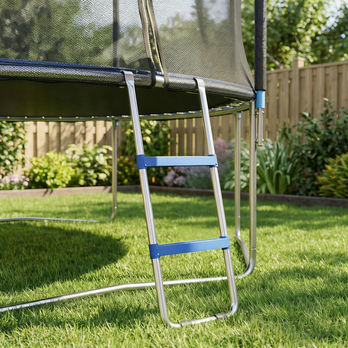 TRAMPOLINLEITER Stahl Kunststoff Blau - Blau, Metall (32/97cm) - SPORTNOW