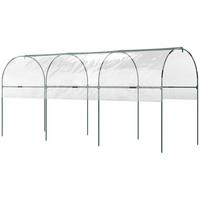 FOLIEN-GEWÄCHSHAUS winterfest mit Bogendach - Transparent, Metall (120/170/400cm) - Outsunny