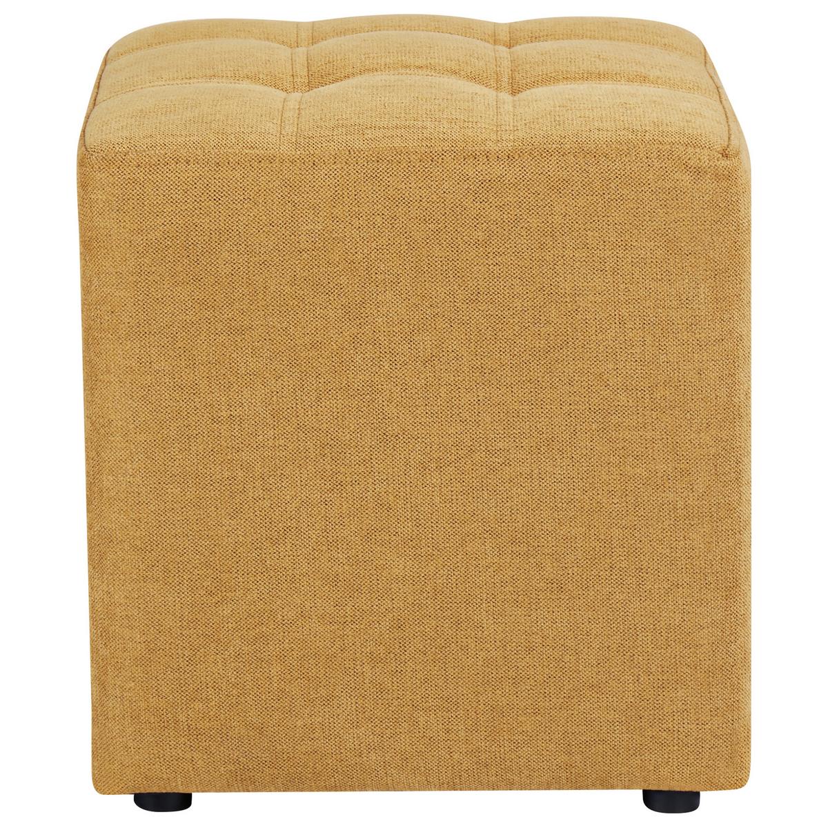 POUF Stoff Gelb Kansas - Gelb, Textil (38/39/38cm) - Beliani