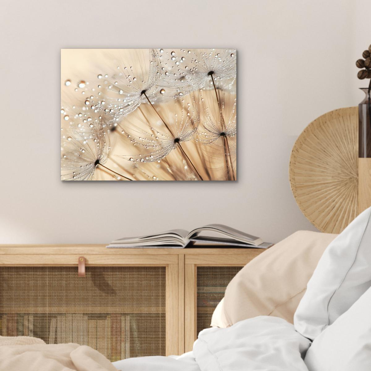 METALLBILD Löwenzahn - Abstrakt - Natur - Beige 40x30 cm - Braun, Metall (40/30cm) - MuchoWow
