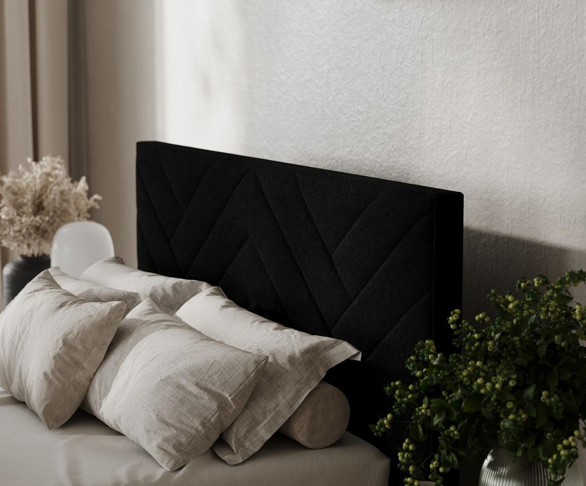 POLSTERBETT Arco 160/200 cm Schwarz im Inari Stoff - Schwarz/Naturfarben, Holz/Holzwerkstoff (160/200cm) - AltaBeds